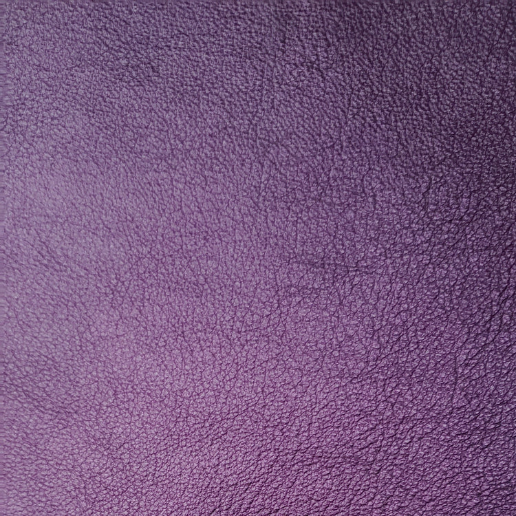 Close-up of purple grain metallic leather