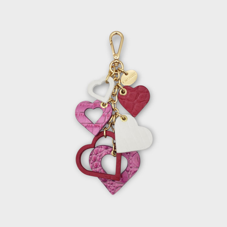 Cluster Of Hearts Bag Charm