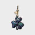 Multicolored iridescent 3 leaf clover L.M.CONTE handbag charm