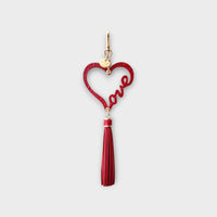 Love Heart Fringe Tassel Bag Charm