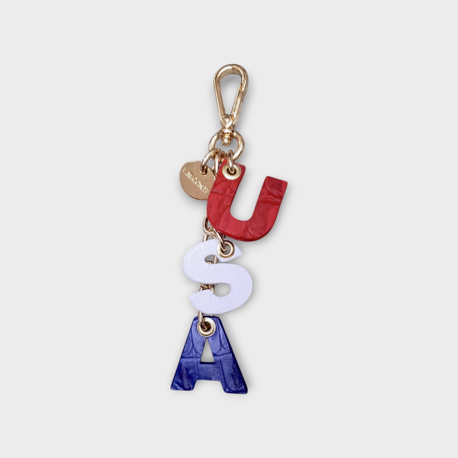 U.S.A Letter Bag Charm