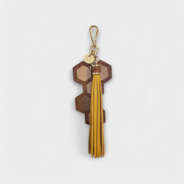 Honeycomb Fringe Tassel Bag Charm