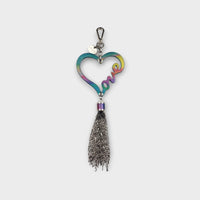 Love Heart Fringe Tassel Bag Charm