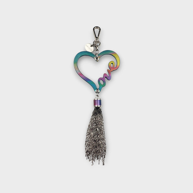 Love Heart Fringe Tassel Bag Charm